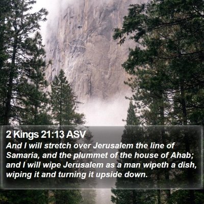 2 Kings 21:13 ASV Bible Verse Image