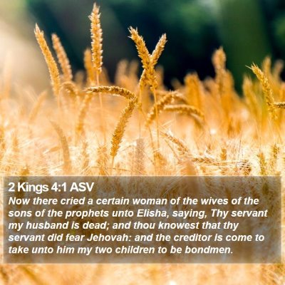2 Kings 4:1 ASV Bible Verse Image