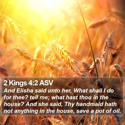2 Kings 4:2 ASV Bible Verse Image