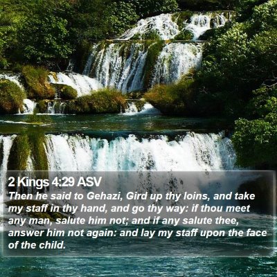 2 Kings 4:29 ASV Bible Verse Image