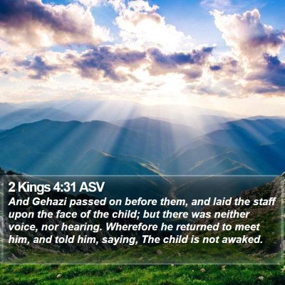 2 Kings 4:31 ASV Bible Verse Image