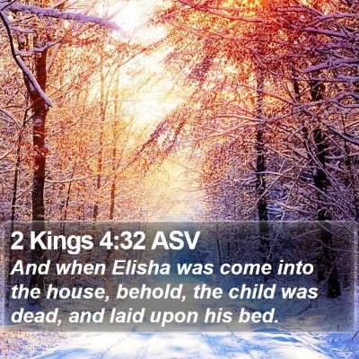 2 Kings 4:32 ASV Bible Verse Image