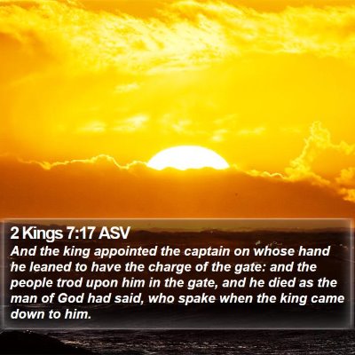 2 Kings 7:17 ASV Bible Verse Image