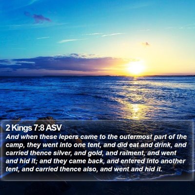 2 Kings 7:8 ASV Bible Verse Image