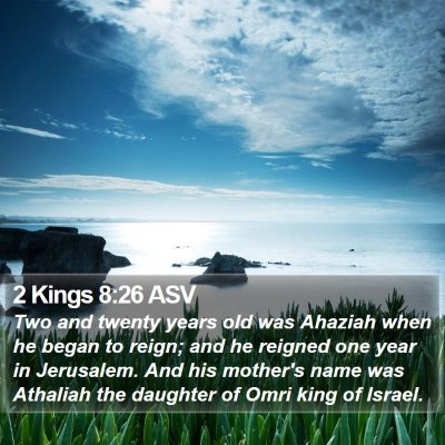 2 Kings 8:26 ASV Bible Verse Image