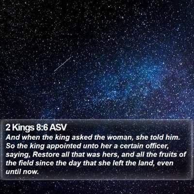 2 Kings 8:6 ASV Bible Verse Image
