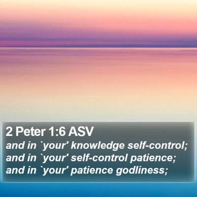 2 Peter 1:6 ASV Bible Verse Image