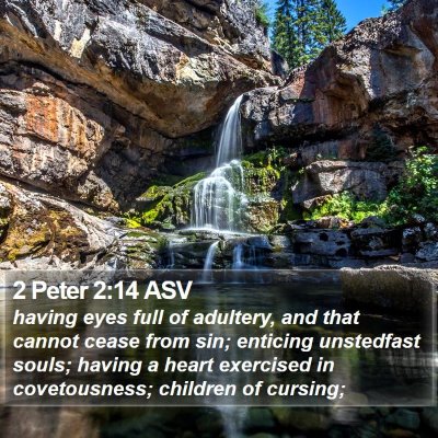 2 Peter 2:14 ASV Bible Verse Image