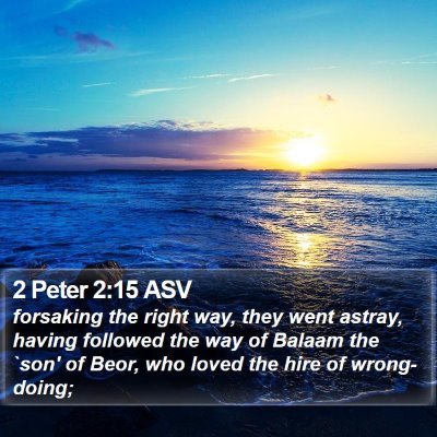 2 Peter 2:15 ASV Bible Verse Image