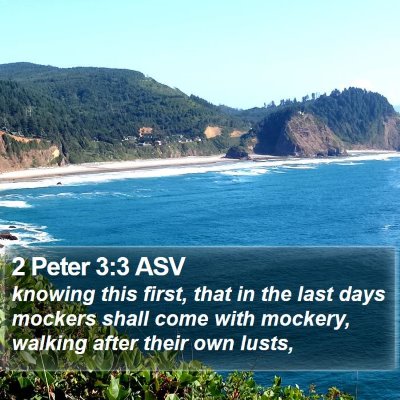 2 Peter 3:3 ASV Bible Verse Image