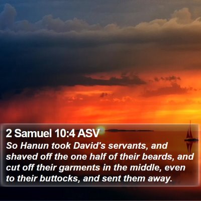 2 Samuel 10:4 ASV Bible Verse Image