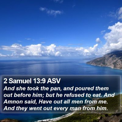 2 Samuel 13:9 ASV Bible Verse Image
