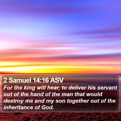 2 Samuel 14:16 ASV Bible Verse Image
