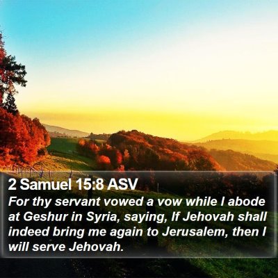 2 Samuel 15:8 ASV Bible Verse Image