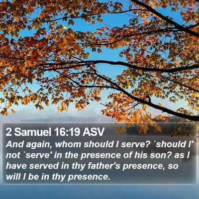 2 Samuel 16:19 ASV Bible Verse Image