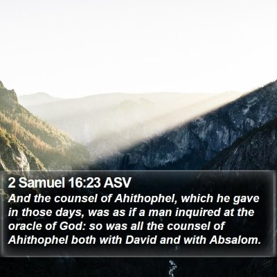 2 Samuel 16:23 ASV Bible Verse Image