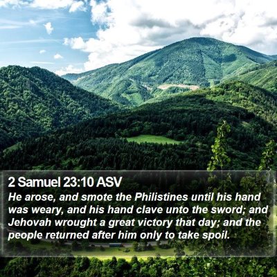 2 Samuel 23:10 ASV Bible Verse Image