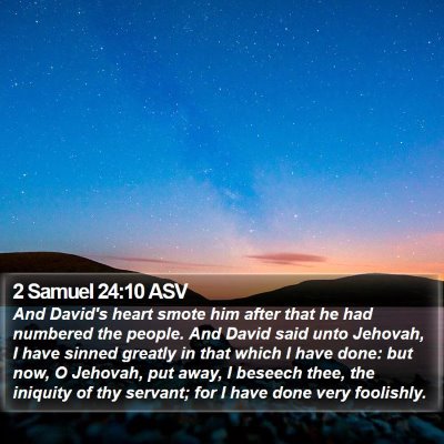 2 Samuel 24:10 ASV Bible Verse Image