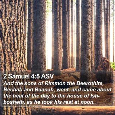 2 Samuel 4:5 ASV Bible Verse Image