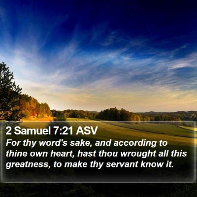 2 Samuel 7:21 ASV Bible Verse Image