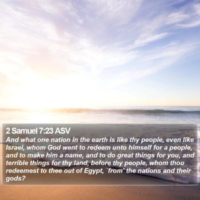 2 Samuel 7:23 ASV Bible Verse Image