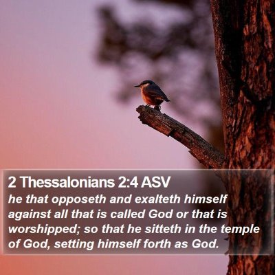 2 Thessalonians 2:4 ASV Bible Verse Image