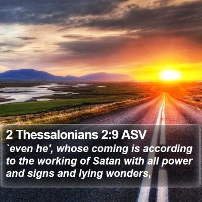 2 Thessalonians 2:9 ASV Bible Verse Image