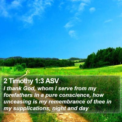 2 Timothy 1:3 ASV Bible Verse Image