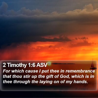 2 Timothy 1:6 ASV Bible Verse Image
