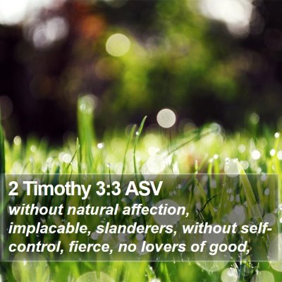 2 Timothy 3:3 ASV Bible Verse Image