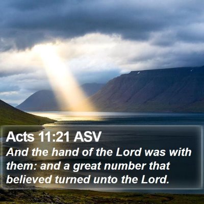 Acts 11:21 ASV Bible Verse Image