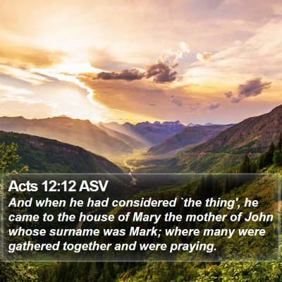 Acts 12:12 ASV Bible Verse Image