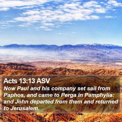 Acts 13:13 ASV Bible Verse Image