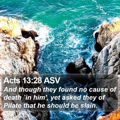 Acts 13:28 ASV Bible Verse Image