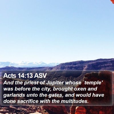 Acts 14:13 ASV Bible Verse Image