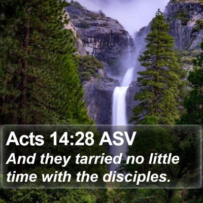 Acts 14:28 ASV Bible Verse Image