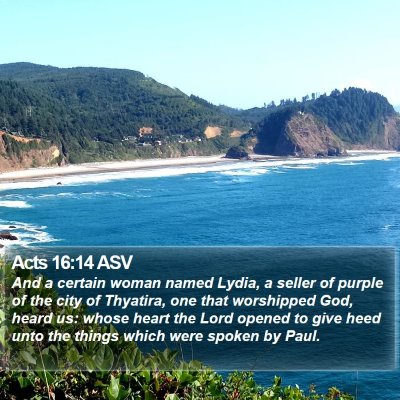 Acts 16:14 ASV Bible Verse Image