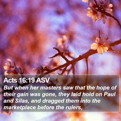 Acts 16:19 ASV Bible Verse Image