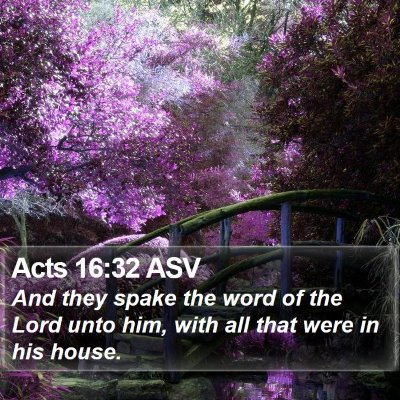 Acts 16:32 ASV Bible Verse Image