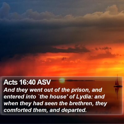 Acts 16:40 ASV Bible Verse Image