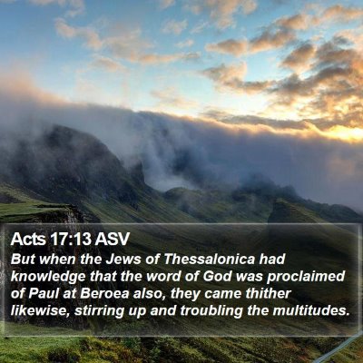 Acts 17:13 ASV Bible Verse Image
