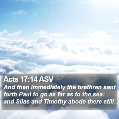 Acts 17:14 ASV Bible Verse Image