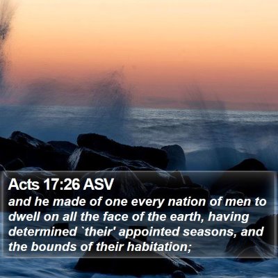Acts 17:26 ASV Bible Verse Image