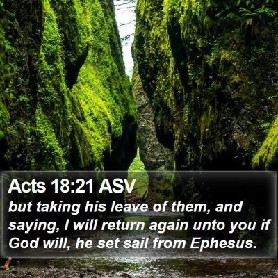 Acts 18:21 ASV Bible Verse Image