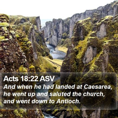 Acts 18:22 ASV Bible Verse Image