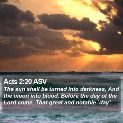 Acts 2:20 ASV Bible Verse Image