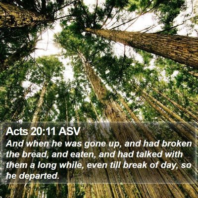 Acts 20:11 ASV Bible Verse Image