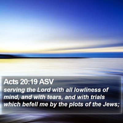 Acts 20:19 ASV Bible Verse Image