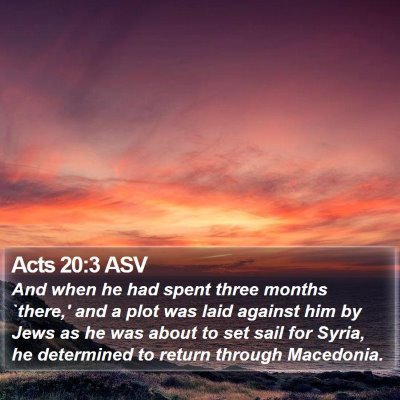 Acts 20:3 ASV Bible Verse Image