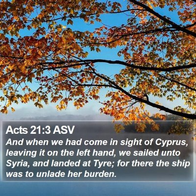Acts 21:3 ASV Bible Verse Image